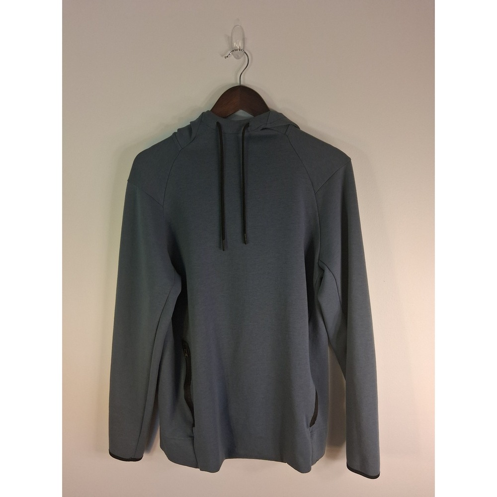 Athleisure Old Navy‎ Dynamic Fleece Hoodie Mens M Tall Blue Gray Zip Pocket